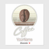 Kaffeebohnen für Espresso und Retro Barista Aufkleber (Blatt)