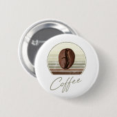 Kaffeebohnen für Espresso und Retro Barista Button (Vorne & Hinten)