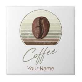 Kaffeebohnen für Espresso und Retro Barista Fliese