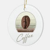 Kaffeebohnen für Espresso und Retro Barista Keramik Ornament (Links)