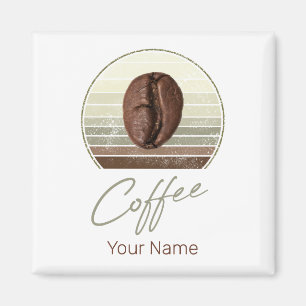 Kaffeebohnen für Espresso und Retro Barista Magnet