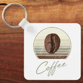 Kaffeebohnen für Espresso und Retro Barista Schlüsselanhänger
