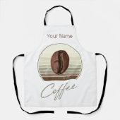 Kaffeebohnen für Espresso und Retro Barista Schürze (Vorderseite)