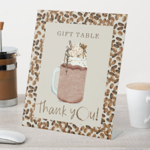 Kaffeebohnen für Kleinkinder Geschenktisch Sockelschild