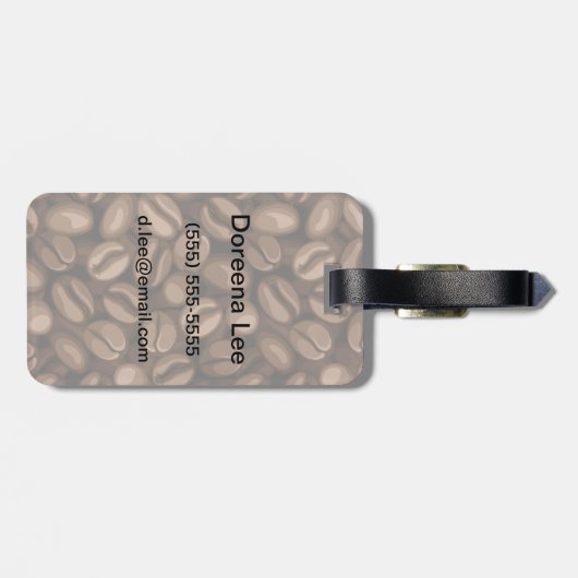 Kaffeebohnen Gepäckanhänger (Rückseite horizontal)