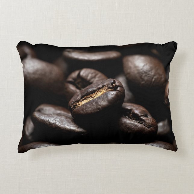 Kaffeebohnen gerösteten Kaffee Dekokissen (Vorderseite)