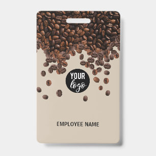 Kaffeebohnen Geschäftslogo Mitarbeitername Ausweis