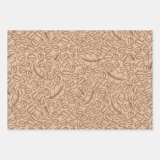 Kaffeebohnen Geschenkpapier für Kaffeeliebhaber (Vorderseite 2)