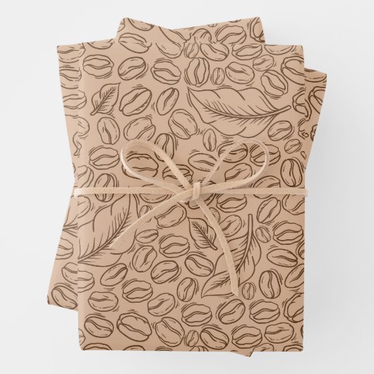 Kaffeebohnen Geschenkpapier für Kaffeeliebhaber (Beispiel)