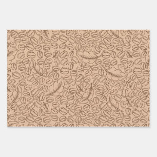 Kaffeebohnen Geschenkpapier für Kaffeeliebhaber Set
