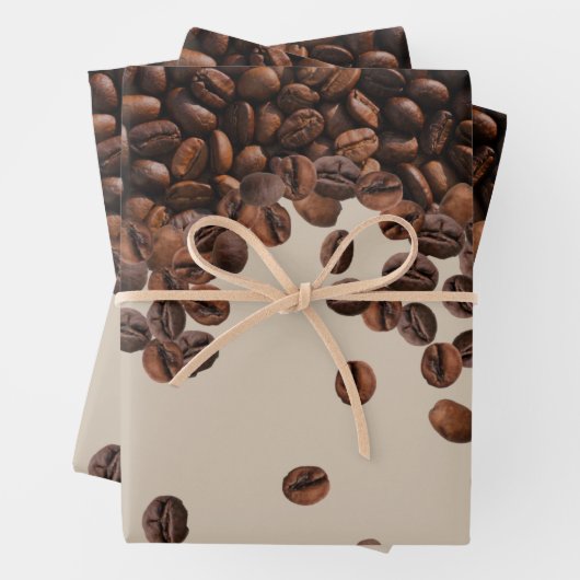Kaffeebohnen Geschenkpapier Set (Beispiel)