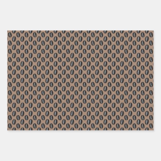 Kaffeebohnen Geschenkpapier Set (Vorderseite)
