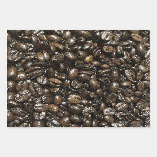Kaffeebohnen Geschenkpapier Set (Vorderseite)