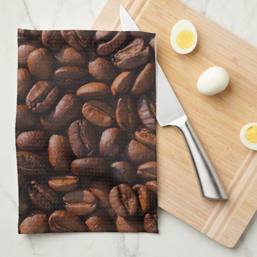 Kaffeebohnen Geschirrtuch (Viertel Falte)