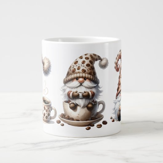 Kaffeebohnen-Gnome Jumbo-Mug Jumbo-Tasse (Vorderseite)