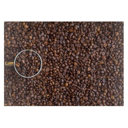 Kaffeebohnen-Grafik Schneidebrett (Vorderseite)