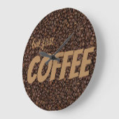 Kaffeebohnen Große Wanduhr (Winkel)