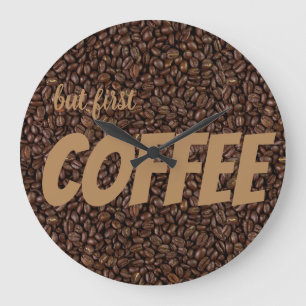 Kaffeebohnen Große Wanduhr