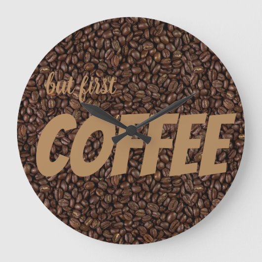 Kaffeebohnen Große Wanduhr (Vorderseite)