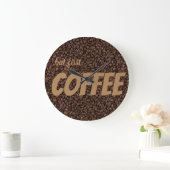 Kaffeebohnen Große Wanduhr (Zuhause)