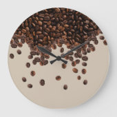Kaffeebohnen Große Wanduhr (Vorderseite)