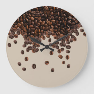 Kaffeebohnen Große Wanduhr
