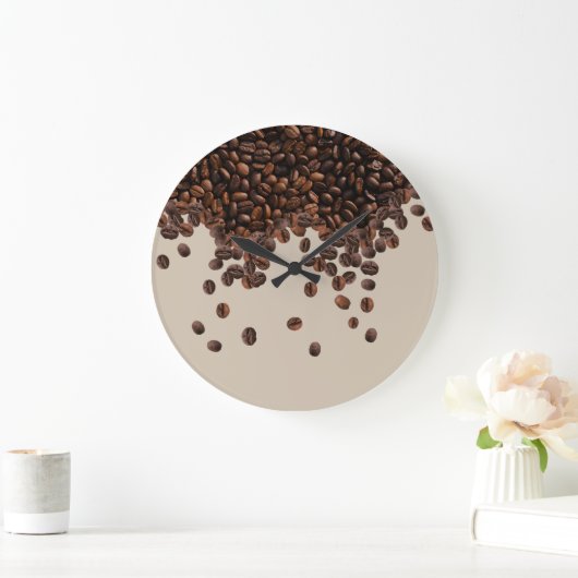 Kaffeebohnen Große Wanduhr (Zuhause)