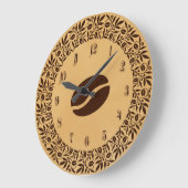 Kaffeebohnen Große Wanduhr (Winkel)