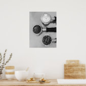Kaffeebohnen Grounds und Latte Art Poster (Küche)