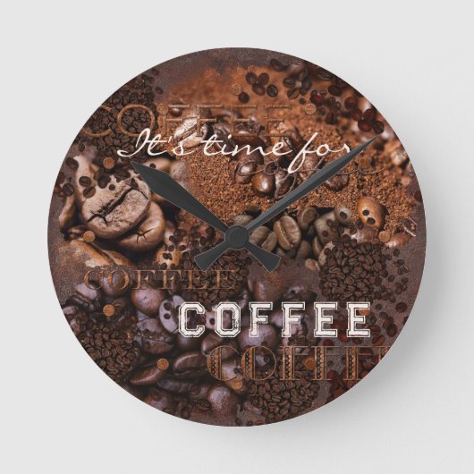 Kaffeebohnen Grunge Wall Clock Runde Wanduhr (Vorderseite)