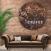 Kaffeebohnen Grunge Wall Clock Runde Wanduhr