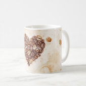 Kaffeebohnen Herz Creme First Kaffeetasse (VorderseiteRechts)
