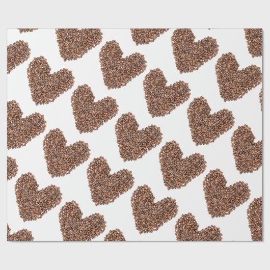 Kaffeebohnen Herz Geschenkpapier (Flach)