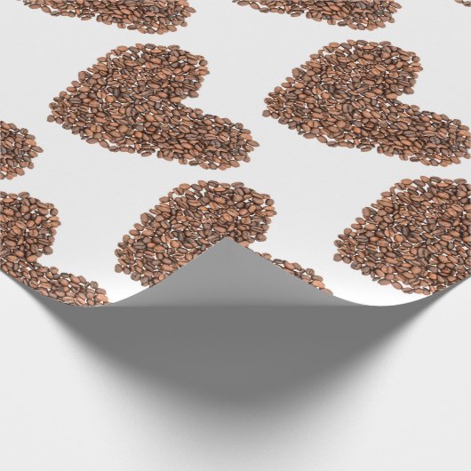 Kaffeebohnen Herz Geschenkpapier (Ecke)