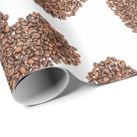 Kaffeebohnen Herz Geschenkpapier (Rolleneckpunkt)