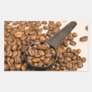 Kaffeebohnen Hintergrund Rechteckiger Aufkleber