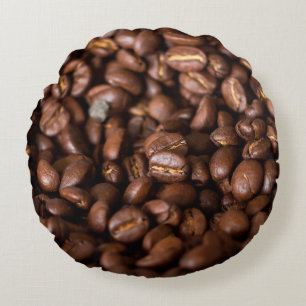 Kaffeebohnen Hintergrundabstract, Aroma, Hintergru Rundes Kissen