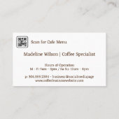 Kaffeebohnen im Hintergrund Visitenkarte (Rückseite)