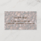 Kaffeebohnen in Burlap-Beutel Visitenkarte (Rückseite)