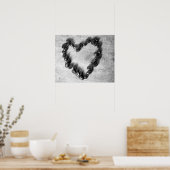 Kaffeebohnen in Schwarz-Weiß-Form 16x20 Poster (Küche)