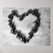 Kaffeebohnen in Schwarz-Weiß-Form 16x20