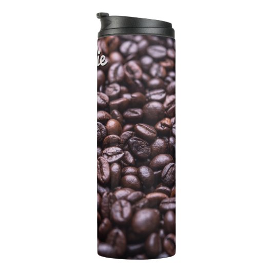 Kaffeebohnen individuelle Name Thermosbecher (Nach rechts gedreht)