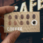 Kaffeebohnen Kaffee Burlap Loyalty Punch Treuekarte<br><div class="desc">Funny Coffee Boans Coffee Loyalty Punch-Card Visitenkarten.</div>