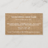 Kaffeebohnen Kaffee Burlap Loyalty Punch Visitenkarte (Rückseite)