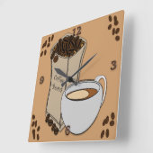 Kaffeebohnen Kaffee-Cup Design Wanduhren (Winkel)