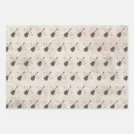 Kaffeebohnen-Kaffee-Gitarre-Kaffee Art-Music- Geschenkpapier Set