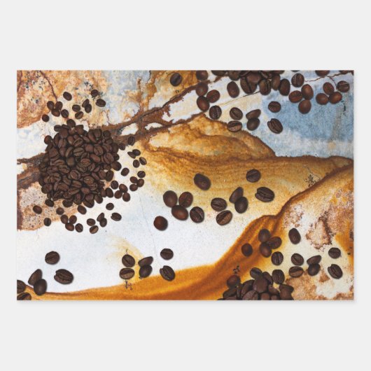 Kaffeebohnen Kaffee Lover Geschenkpapier Set (Vorderseite)