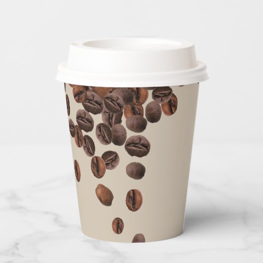 Kaffeebohnen Kaffee Pappbecher (Rückseite)
