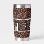 Kaffeebohnen Kaffee Thermobecher (Rückseite)