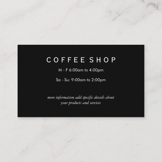 Kaffeebohnen Kaffeebohnen Visitenkarte (Rückseite)